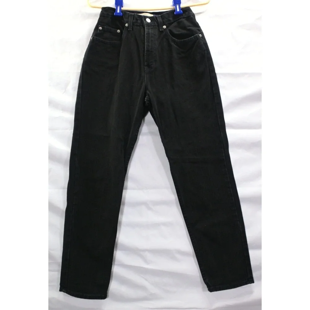 Y2K Gap Classic Fit Black Mom Jeans High Rise Tapered Ankle Womens Size 6